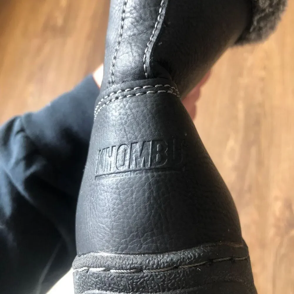 Khombu Addison Women's Black Faux vegan Fur Trim winter cold weather snow water